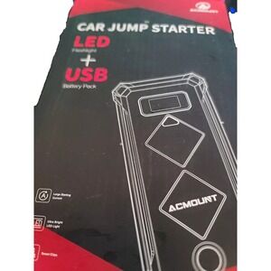AC MOUNT Car Jump Starter LED Flash Light + USB Battery Pack Gift